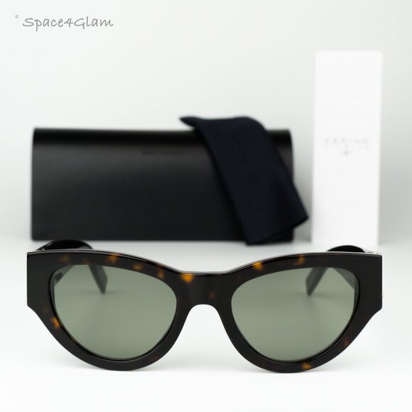 Saint Laurent Women Sunglasses Havana Green Cat Eye SLM94 008 BRAND NEW - Picture 3 of 13